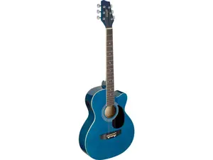 Stagg 22554 Auditorium Cutaway Acoustic-electric Guitar with Basswood Top- Blue