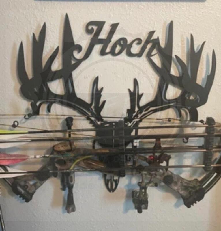 Personalized Metal Bow Holder: Custom Wall-Mounted Bow Rack