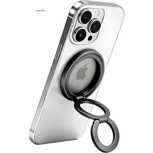 Magnetic Phone Ring Magsafe Phone Grip, Magnetic Cell Phone Stand Holder Finger Ring [Super Magnet] [360° Rotation] [Double Bracket] - Gray 2026 New