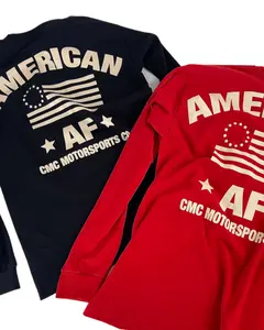 EXCLUSIVE 🇺🇸  CMC "AMERICAN AF" Long Sleeve Shirt (BLACK)- 100%  Made and Printed In America