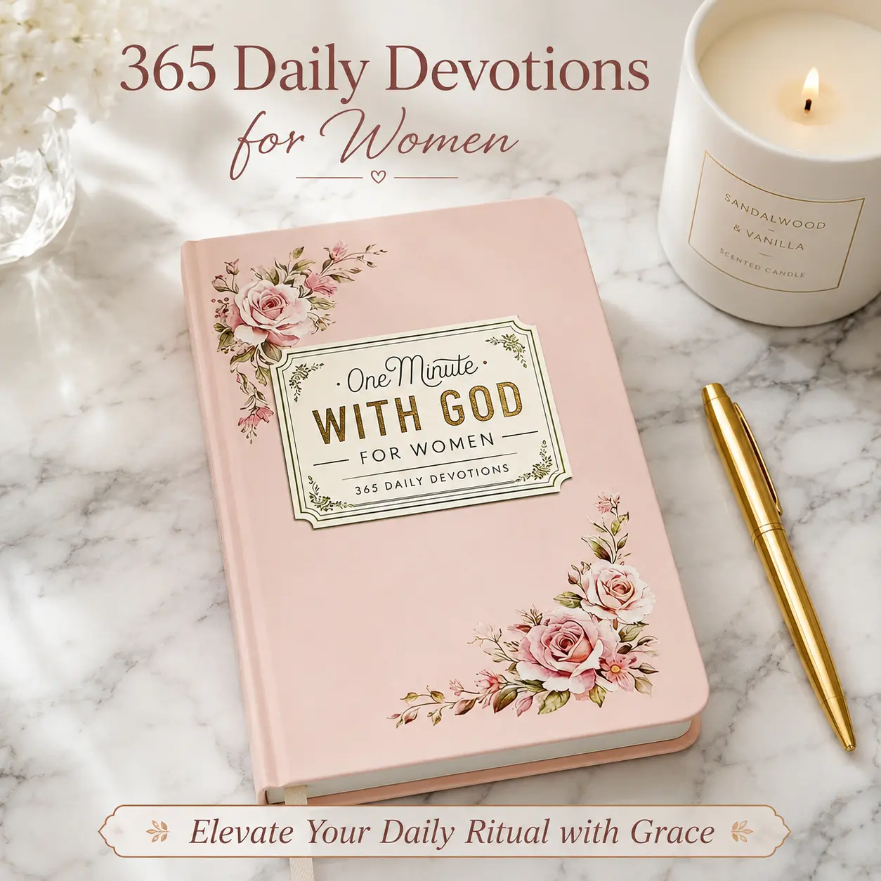 One Minute with God for WoMen, 365 Days Devotional Journal, Portable Daily Reflections NoteBook, Perfect Gift for Holidays Birthdays Christmas New Year, Self Improvement Journal, Mother's Day Gifts