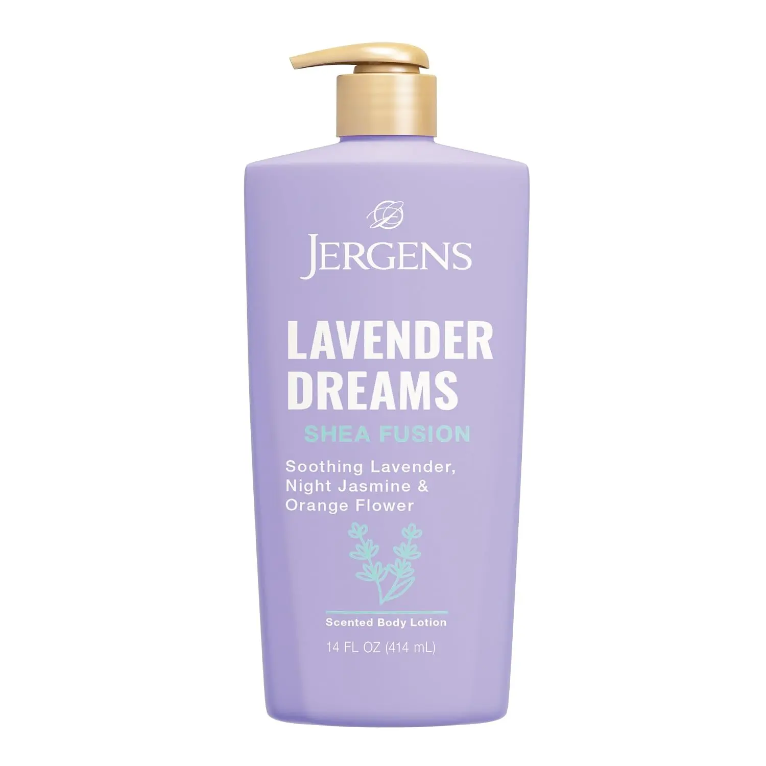 Jergens Shea Fusion Lavender Dreams Body Lotion, Shea Butter, 14 fl oz | Moisturizer for Dry Skin, Scented Body Lotion, Vitamin E, Shea Butter Lotion, Lavender Scent, Daily Hydration