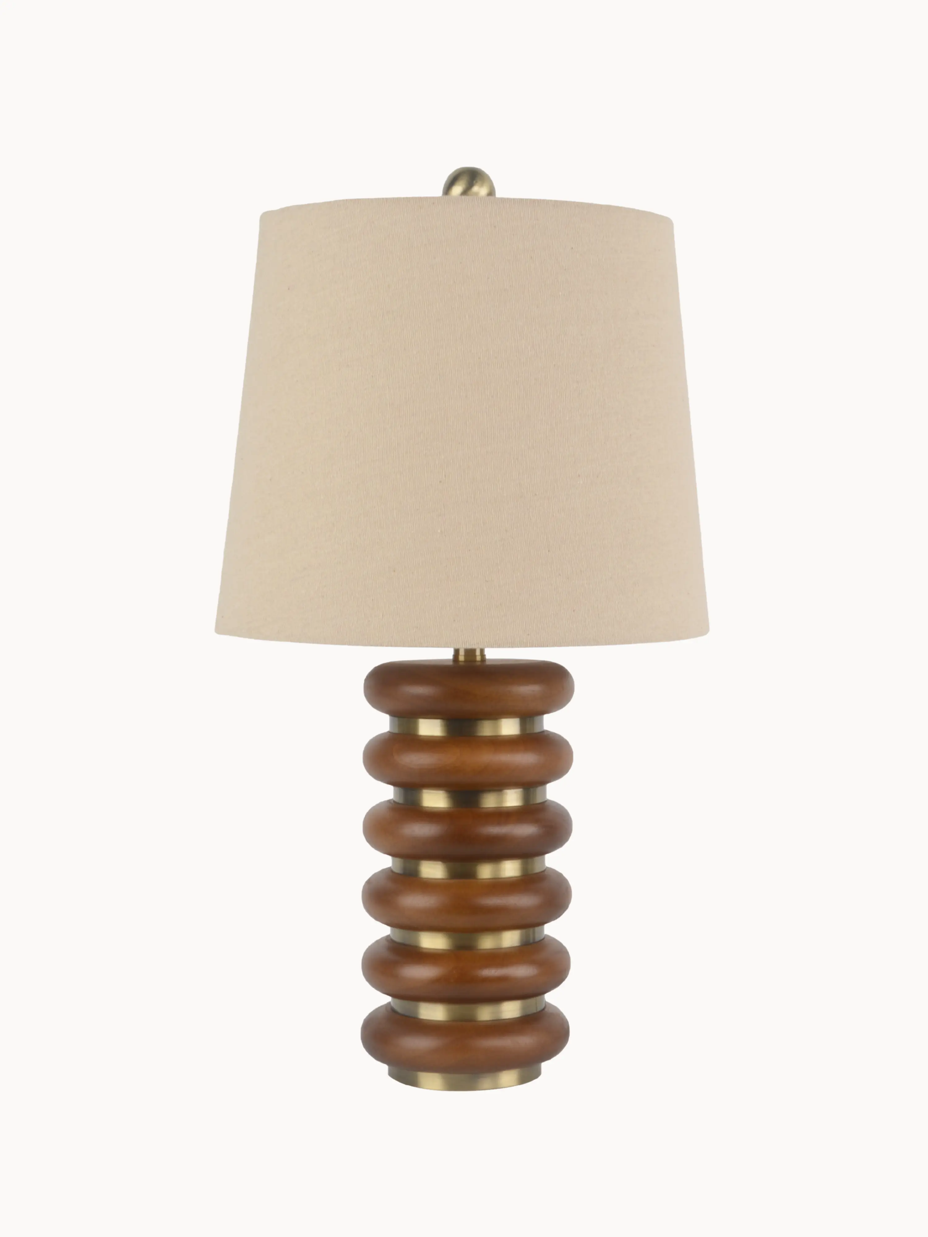 Thalia Stacked Ring Mid-Century Linen Table Lamp, Ambient Lighting with Gentle Glow for Indoor Home Improvement