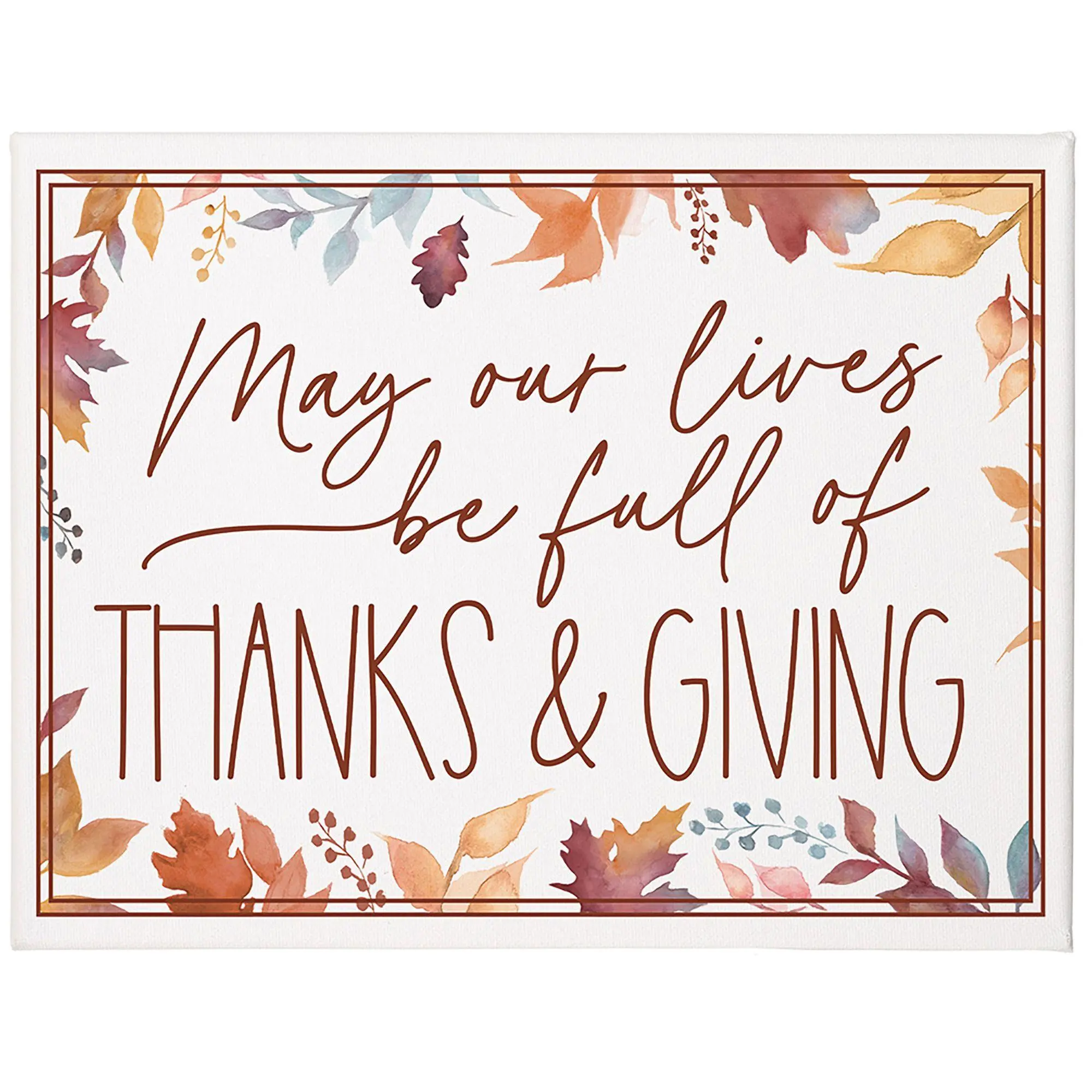 Sincere Surroundings 17" Thanks & Giving Wrapped Canvas