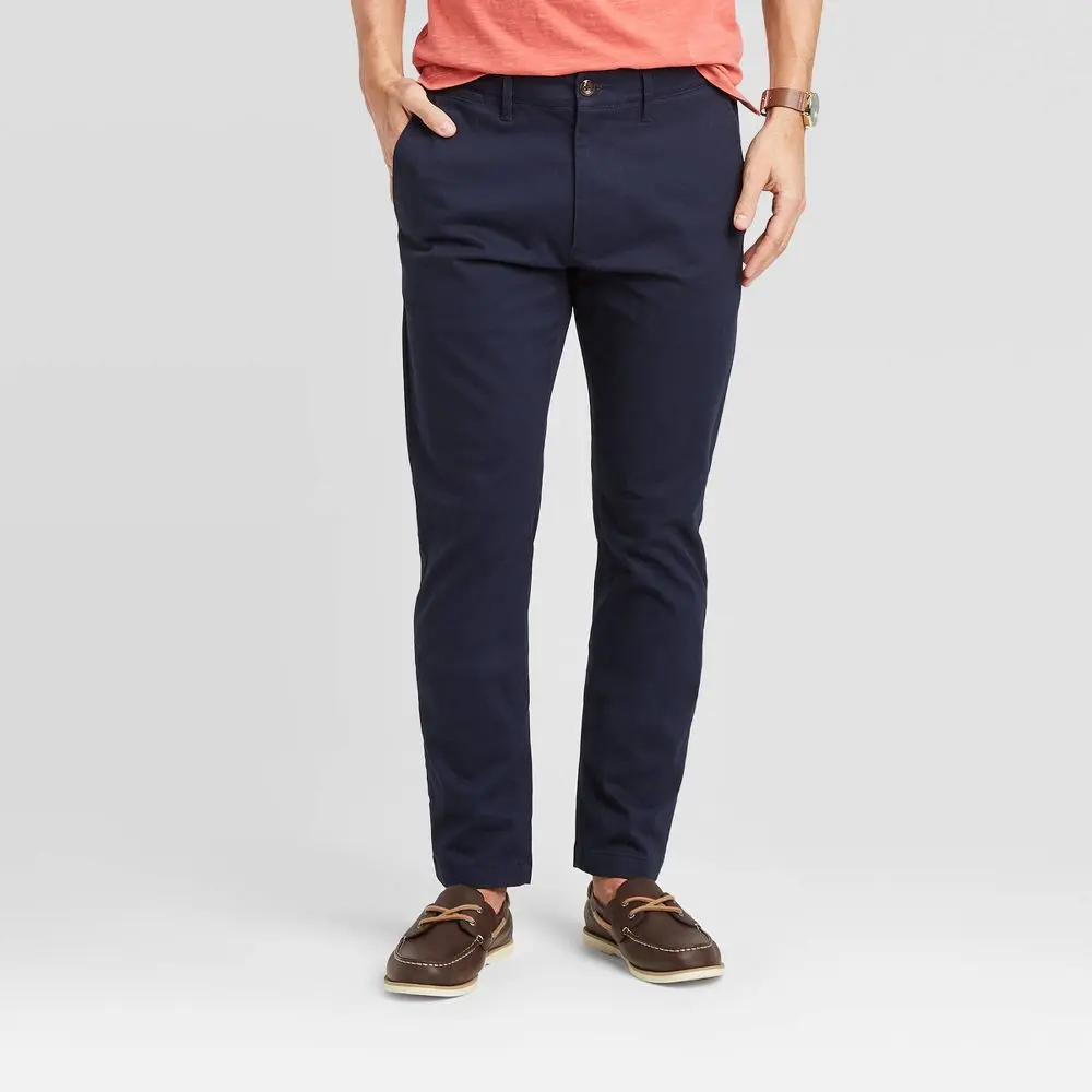 Goodfellow & Co Men's Mid Rise Slim Leg Slim Straight Chino Pants Stretch