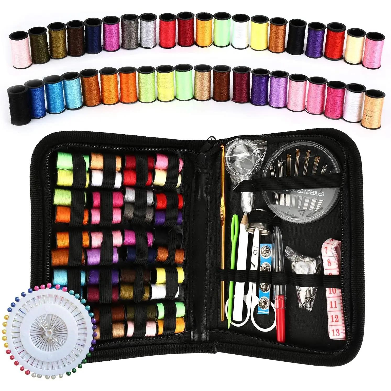 Sewing Kit, Sewing Kit for Adults,  and Thread Kit, Travel Sewing Supplies, Large 128 count, Basic, Beginner Sewing Kits, Contains Sewing , Thread etc(L)