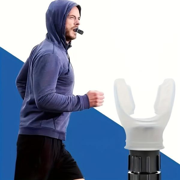 Portable breathing exercise device for lungs, Breathing trainer with Resistance Adjustable, Lung Trainer with excellent quality silicone, Improve Breathing Capacity and Endurance,Easy to Clean and Use strength enhance(White)