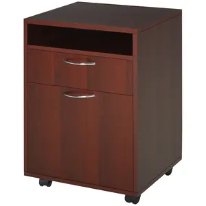 Mobile Cabinet with Drawer and Storage Brown Nordic Minimalist Compact Fits Under Desk for Small Business Reception Area Craft Corner Scrapbook Organizer