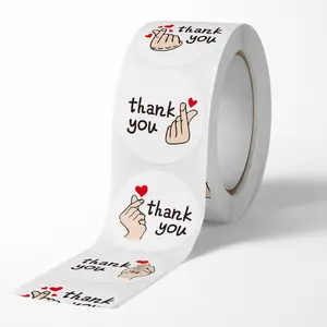 500 Thank You Stickers Copper Paper, Round Decorative Gift Tags, Shop Gift Sealing Labels, Perfect for Gifts and Orders, Embossed Matte Design, Self-Adhesive Paper Labels, Ideal for Wooden Surfaces, Party & Event Decorations