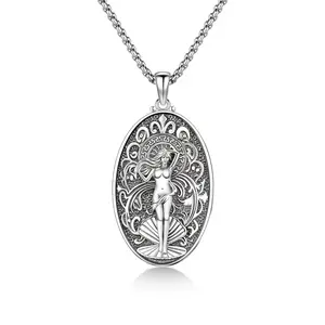 Aphrodite Necklace 925 Sterling Silver Jewelry Goddess Aphrodite Pendant Necklace Gifts for Women Men Anniversary Graduation Birthday Christmas Mothers Day Valentine's Day Faith Amulet