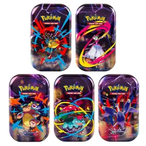 5x Mega Evolutions Mini Tins - Randomly Selected Tins with 2 Booster Packs, Sticker Sheet & Art Card - Collectible Trading Card Game Additions