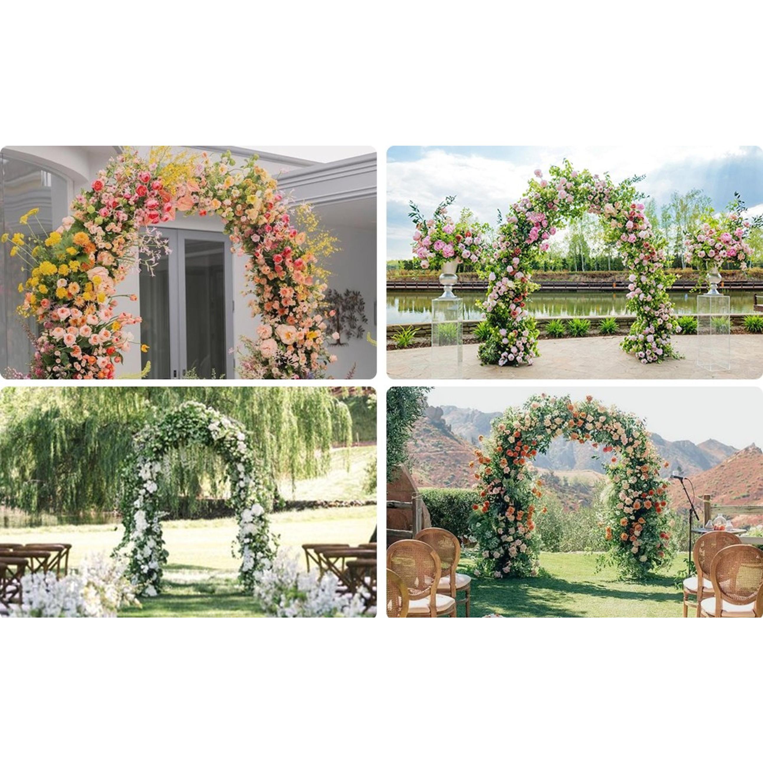 100% Metal Sturdy Large Outdoor Garden Arch Trellis for Climbing Plants, 4.6*7.8Ft Archway Frame, Garden Decor for Halloween, Birthday Party Events