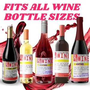 Funny Wine Drinker's Gag Gift Idea - Fake Prescription Labels for Wine Gift Bottles, Personalized Hilarious Happy Birthday Gift for Women, Perfect for 50th Birthday - Set of 5 from Classy Wino