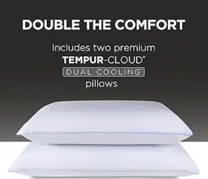 Tempur Pedic Queen Size Firm Cooling Pillow - 2 Pack