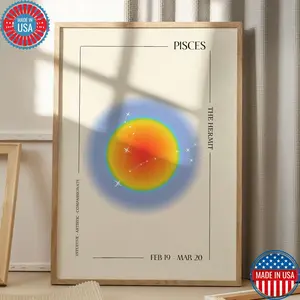 Pisces Zodiac Art | Astrology Wall Art | Aura Poster | Spiritual Wall Art |  | Pisces Zodiac Gift | High Quality