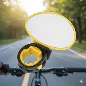 360° Adjustable Bike Mirror Handlebar Mount Multicolor Anti-Slip Shockproof Silicone Grip for Mountain Road Bicycles Teens Adults Commuting Safety Accessory Kit