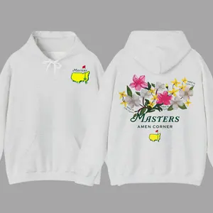 Masters Amen Corner Golf Hoodie, Soft Vintage Cotton Hoodie, Breathable Classic Collar, Casual Menswear, Trendy Sportswear Gift