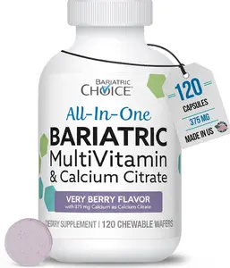Bariatric Choice All-in-One Chewable Bariatric MultiVitamin with Iron & Calcium Citrate, Very Berry (120ct)