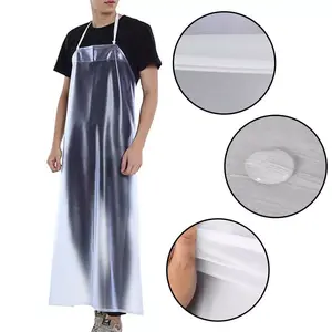 Unisex Heavy Duty Transparent Clear Waterproof Dish Home Cooking Washing Aprons mandil apron squeeze