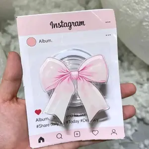 Pink Bow Magsafe Grip, Mangetic Popsocket, E Reader Grip Kindle Accessories, Girly Phone Holder