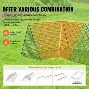 VEVOR Chicken Tunnels, 118.1x 28x 24.2 inch (LxWxH) Chicken Tunnels for Yard, Portable Chicken Tunnels for Outside Easy Installation, Chicken Coop Run, Suitable for Chickens, Ducks, Rabbits