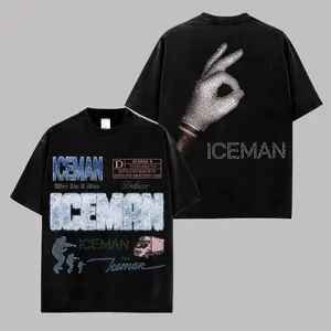 Vintage Drake Iceman Tour Graphic Tee, Retro Drizzy Frozen Hand Cotton T-Shirt, Two Sided Oversized Washed Streetwear Shirt, Y2K Hip Hop Rap Fan Gift Tee for Men Women and Music Collectors