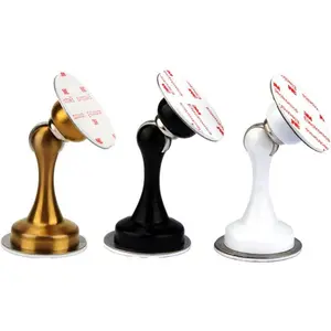 Door Stopper, Door Stop,Stainless Steel Door Catch,Double-Sided Adhesive Tape No Need to Drill. Better Protection for Walls (White)