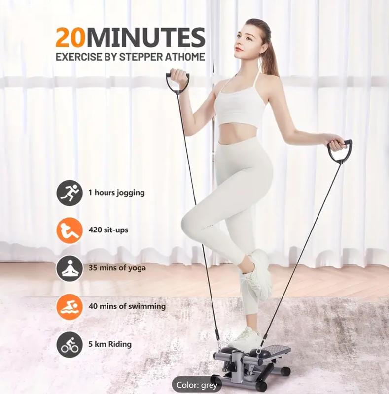 Genuine Trending Stepper For Exercise, Space-Saving Stair Stepper with Resistance Bands,Hydraulic Fitness Stair Stepper w/ LCD Monitor, Mini Stepper for Home And Office Use with 300LB Loading Capacity, Best Exercise Machine for Full Body Workout