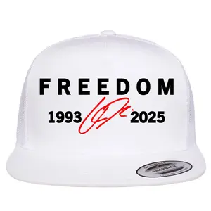 Freedom Red Signature 1993-2025 Charlie Kirk Tribute Faith Christian Truth Rest In Peace RIP Flat Bill Trucker Hat Baseball Cap