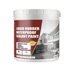 Black Liquid Rubber  Coating - Industrial Grade Sealer for Foundation & Flat Roof Repair - Heavy Duty Waterproofing Membrane for Concrete,  & Metal -  - 1 Quart
