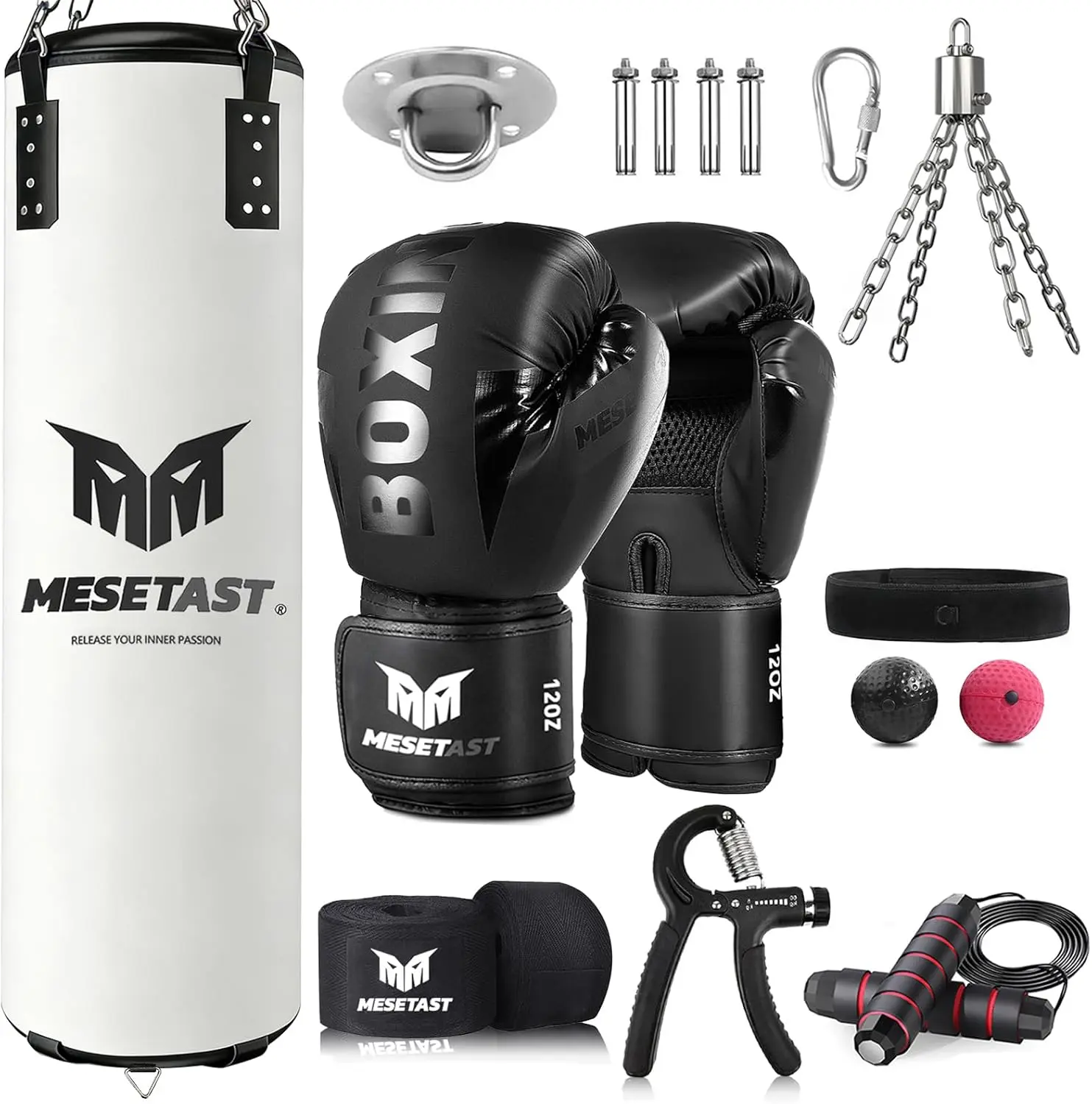4ft Heavy Unfilled Punching Bag for Unisex Adults - Kickboxing Equipment, Includes 12 oz Boxing Gloves for MMA, Cultivate Fighting Spirit, Includes Gloves, Unfilled Bag, Freestanding Punching Bag