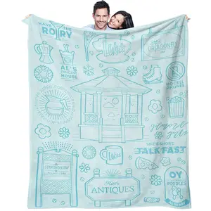 Gilmore Girl Theme Blanket, Throw Blankets, Illustration Design Pattern, Suitable for Sofa, Camping Travel Plane Cover Carpet, Perfect Birthday Gift