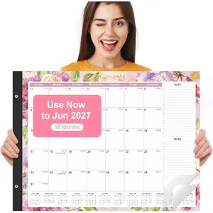 Desk Calendar 2026-2027 - 18 Month Large Desk Calendar 2026, Use Now to Jun 2027, 22" x 17" Desktop Pad Calendar, Office Supplies Perfect for Planning and Organizing In Your Home, School or Office