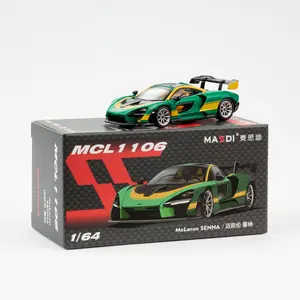 MASSDI McLaren Senna 1:64 Alloy Racing Car Model | Exclusive Brazil Green Color & Great Metal Feel | Recreating the Glory of the Classic Racer & a Must for Senna Fans |【★Limited Collectible】