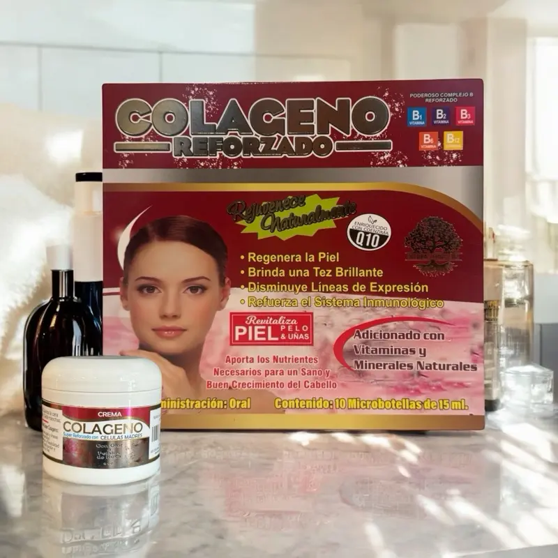 Collagen Multi-Pack - Edible Facial Cream & Drinkable Collagen Protein Supplement with 10 Vital Group Vitamins for Hair, Nail & Health Beauty Support