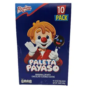 Paleta Payaso - Marshmallow With Chocolate Flavored Coating / 10 pieces Box /