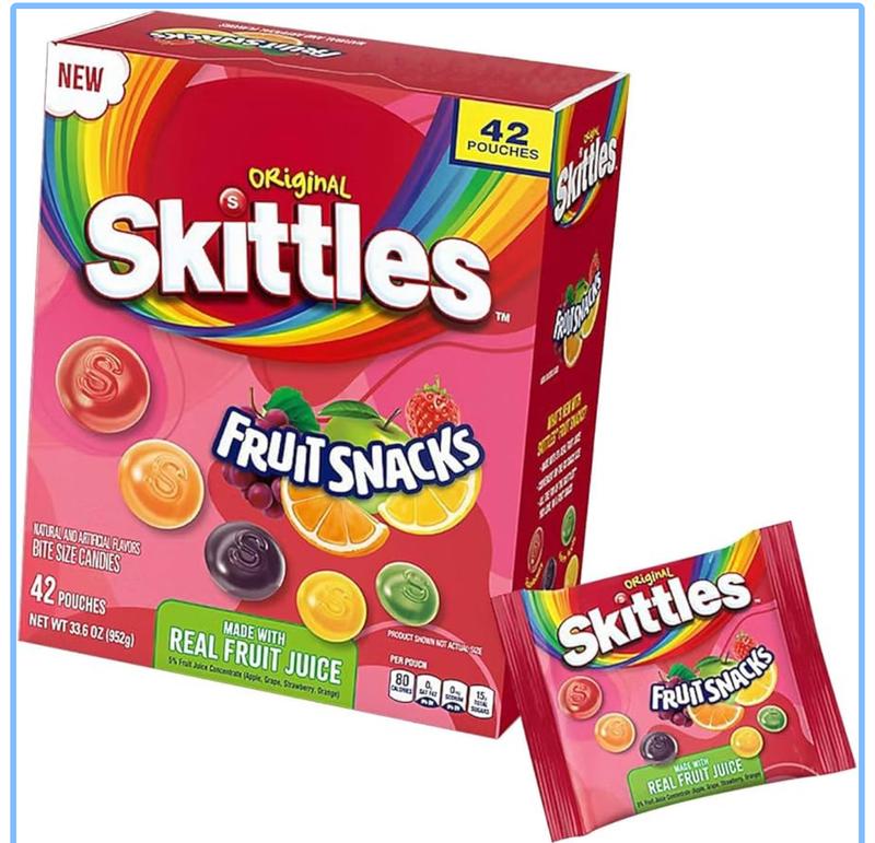 SKITTLES ORIGINAL 42 pounches  fruit snacks candy  perfect for kids snacks Bonbon Sweet