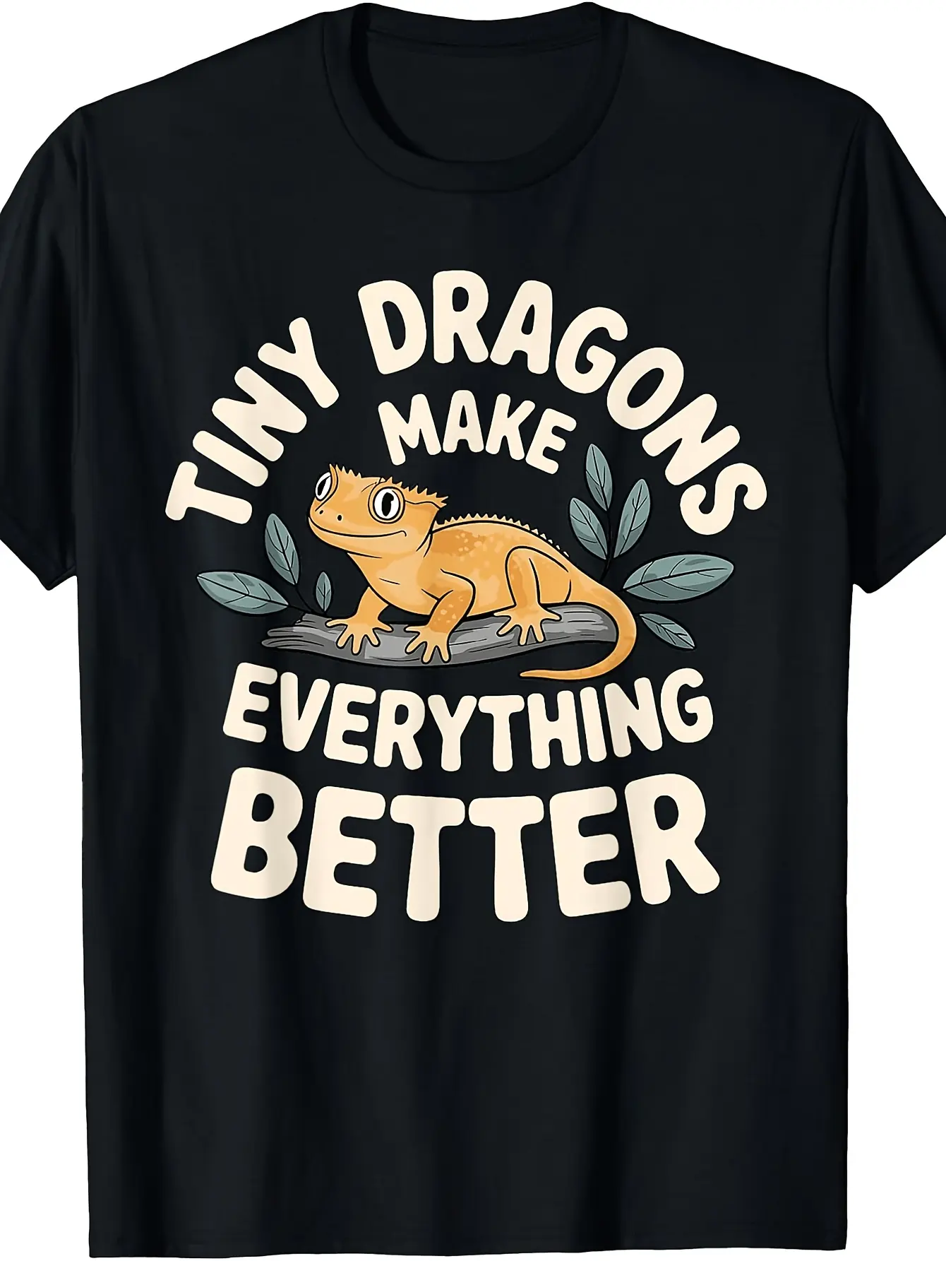 Men'  Women' Retro Crested Gecko T-Shirt - Funny R unisex soft cotton short sleeve t shirt, vintage graphic casual tee for men women teens, perfect birthday holiday gift for camping travel gym daily street  wear