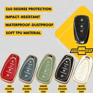 CHEVROLET 4-Button Key Fob Cover for Malibu, Tahoe, Camaro - Tpu 360 Protection
