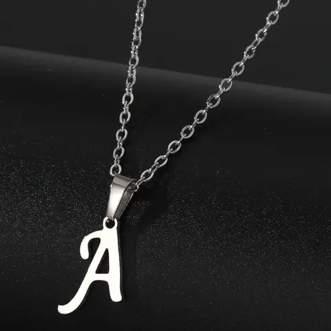 Minimalist Stainless Steel Alphabet Necklace Pendants, 26 Initial Letter Necklace, Durable & Stylish Jewelry for Unisex, Minimalist Chain, Dainty Initial Necklaces, Fashion Minimalist Necklace