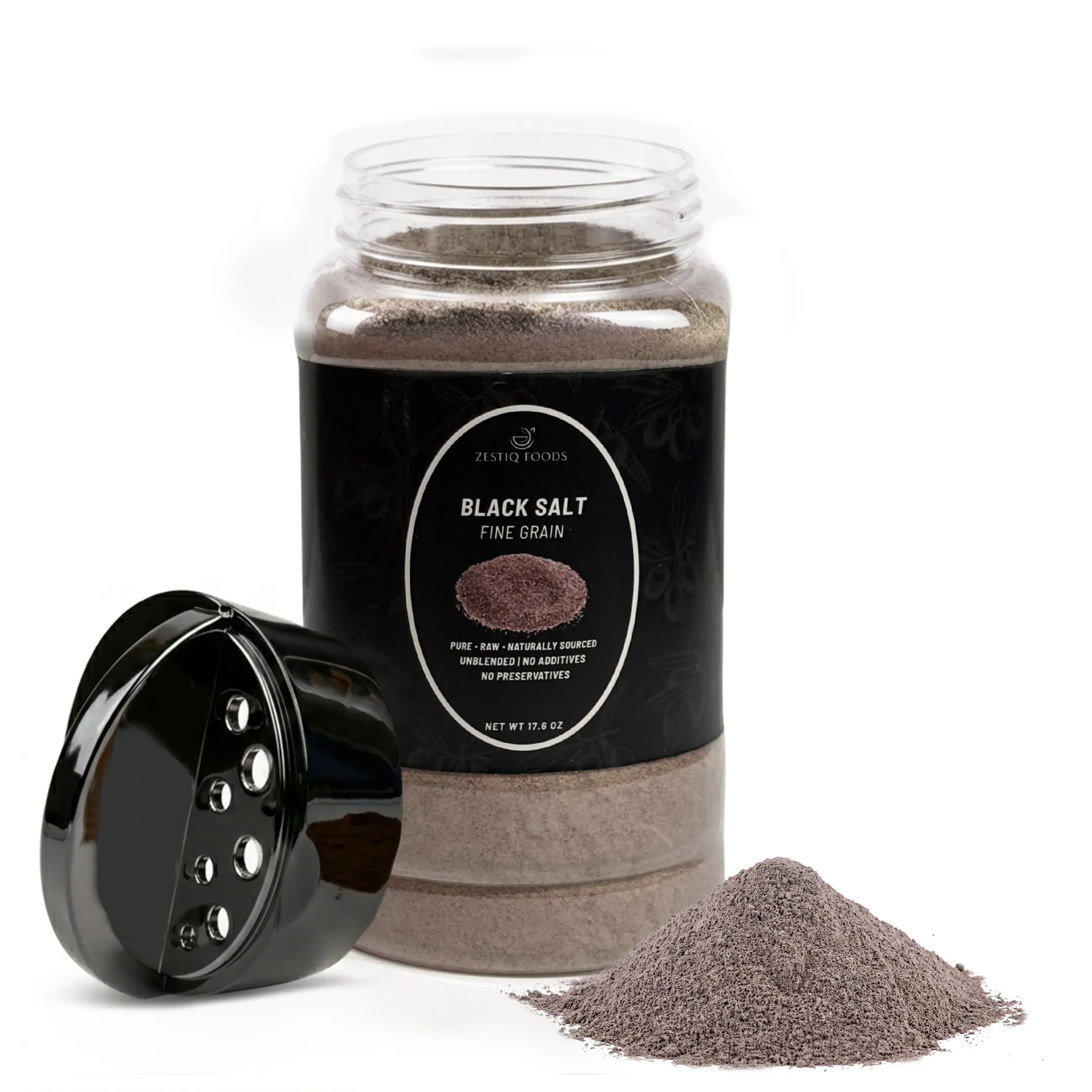 Zestiq Foods Premium Himalayan Black Salt Fine, 5 oz Jar – 100% natural, pure, and unrefined with a distinctive savory flavor.