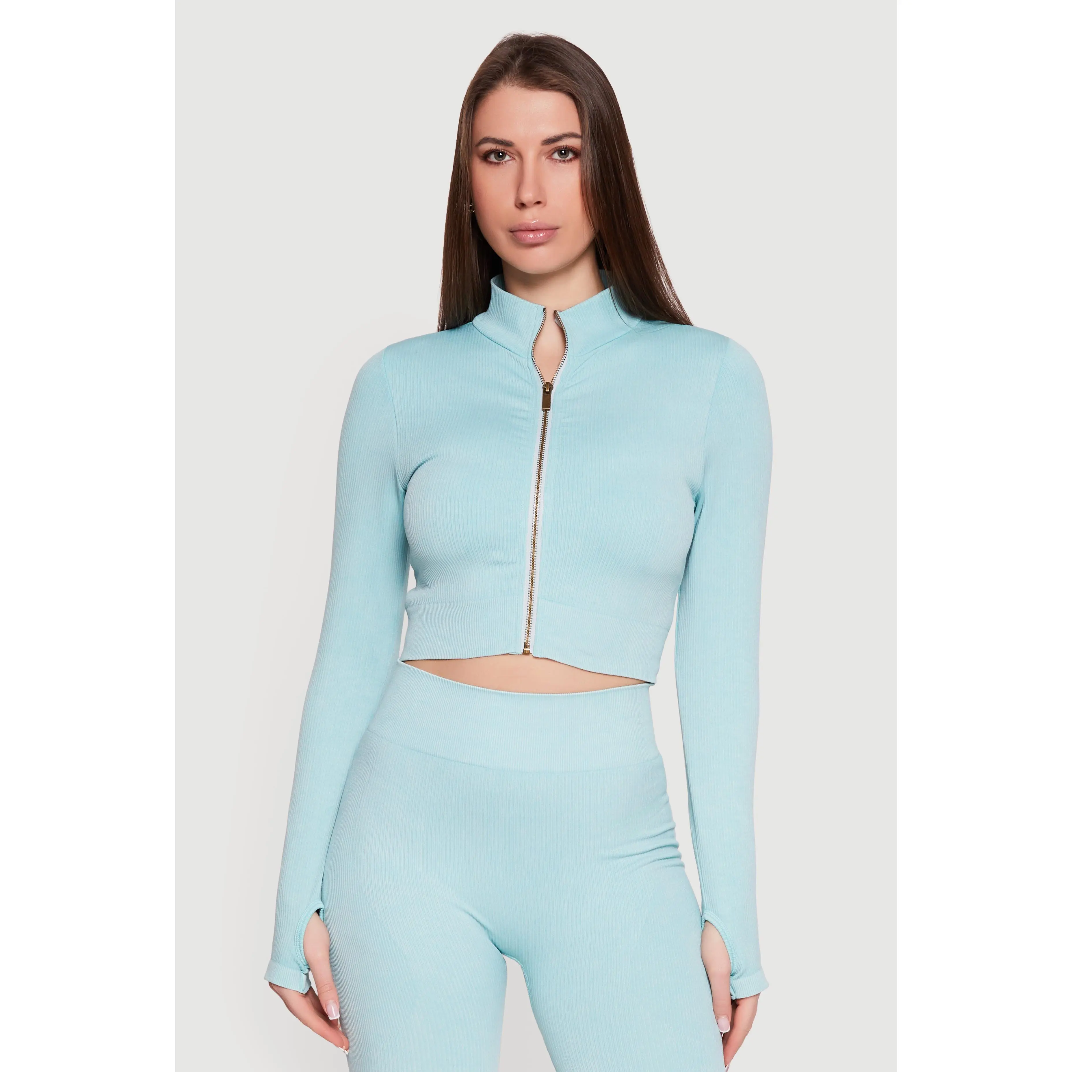 Compression Rib Seamless Cropped Active Jacket