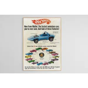 Hot Wheels Poster, Hot Wheels Print, Hot Wheels Decor, Vintage Print