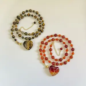 333 Devine necklace for growth and protection. Made with natural tigers eye