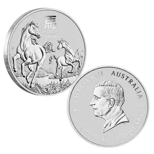 2026 Perth Mint Lunar Year of the HORSE High Relief Proof 5 oz Silver Coin - In Capsule