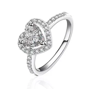 Nova rose 925 Heart ring cz stones