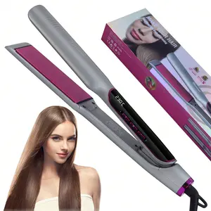 Hatteker 2-in-1 Dual Voltage Titanium Styling Tool, 360 All-Round Airflow Curling Iron & Straightener with Cooling Vents, Adjustable 280°F-430°F Temperature, Ideal Christmas Gift for Smooth Sleek Results