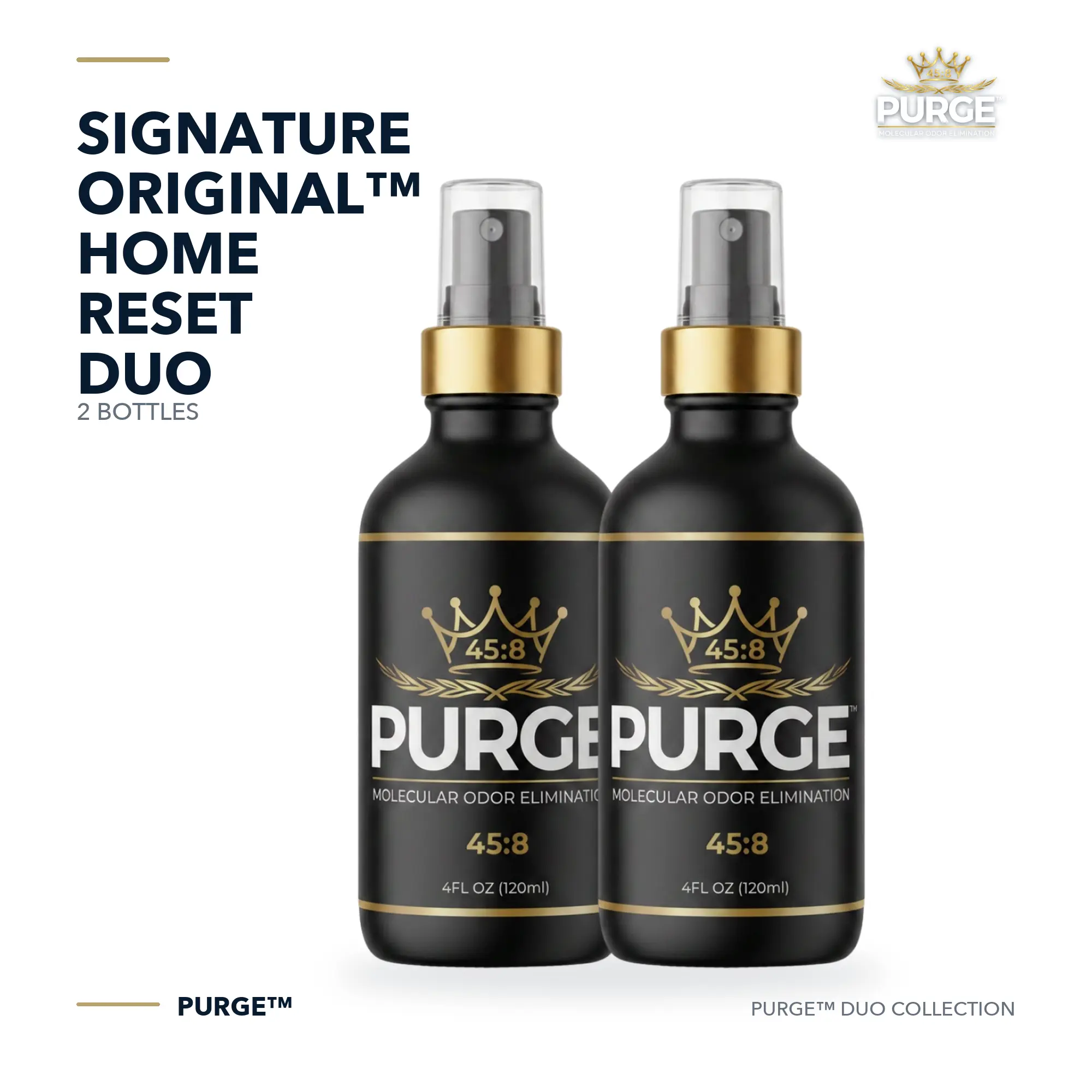 PURGE Home Reset Duo - Signature Original 4oz Spray Bottles, 2-Pack Home Fragrance Care Supplies, Bottle