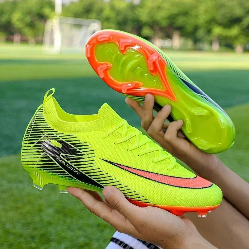 New Men Football Boots Cleats Shoes Soccer Long Spikes Training Ultralight Outdoor Drop Soccer Shoes FG Non-Slip