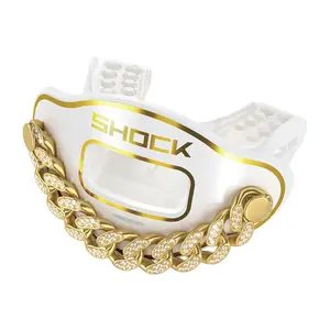 Shock Doctor 3D Bling Chain Max AirFlow Football Mouthguard with Enhanced Airflow and Comfortable Fit for Athletes